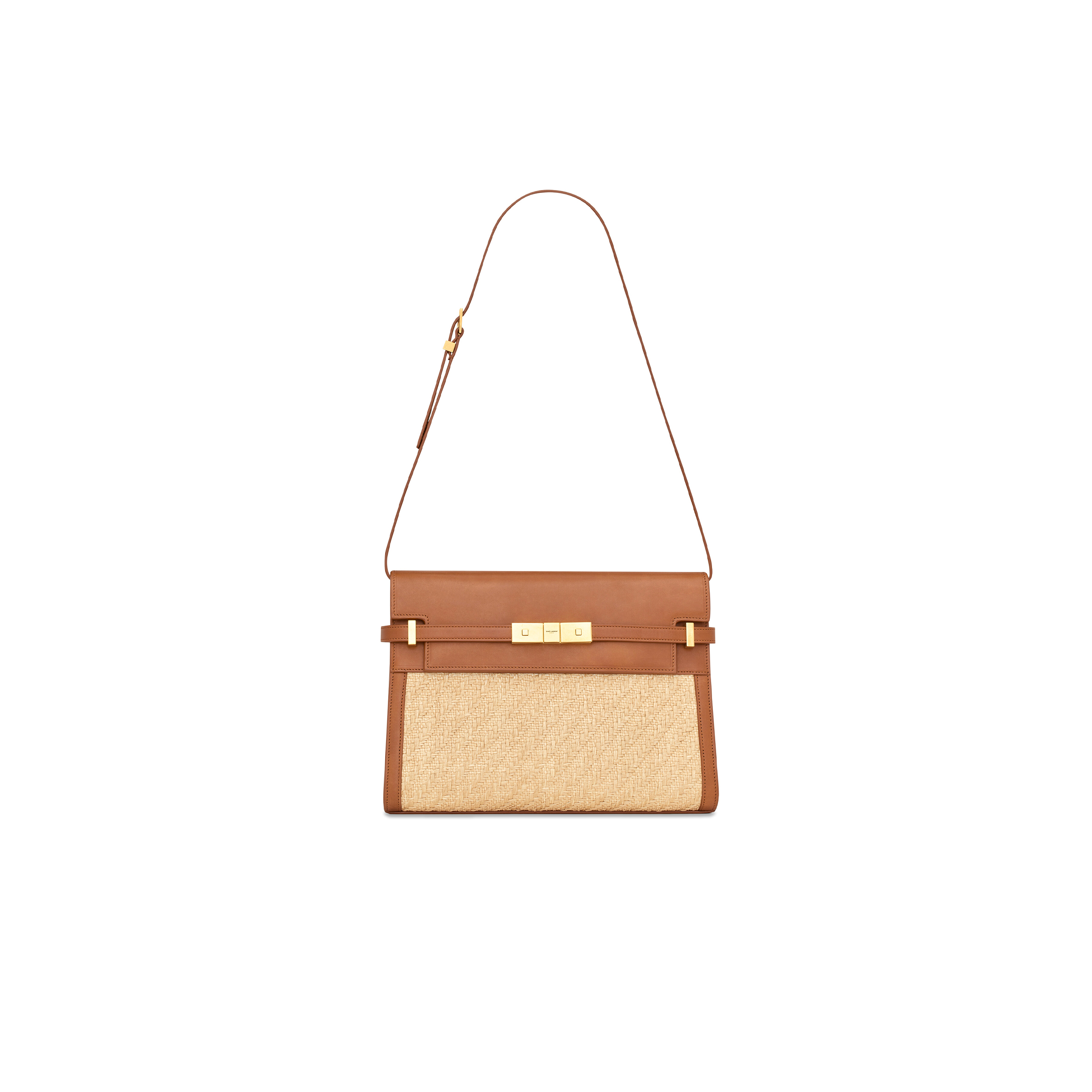 YSL MANHATTAN IN RAFFIA AND LEATHER 579271FAA7D9783 (29*20*7.5cm)